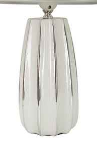 Tischlampe Emmi Weiß Silber 45 cm – Tischleuchte