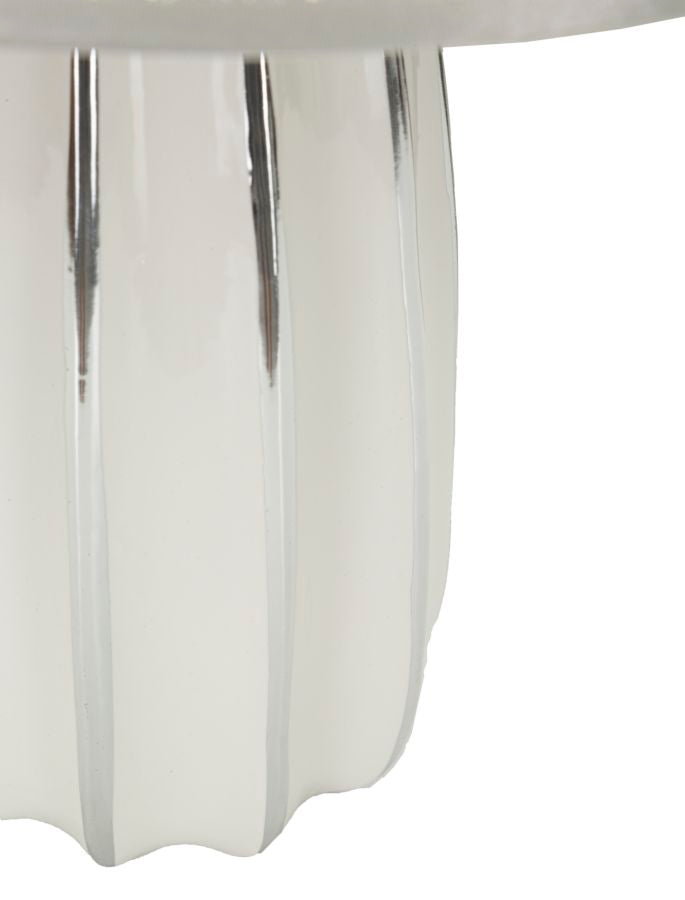 Tischlampe Emmi Weiß Silber 45 cm – Tischleuchte