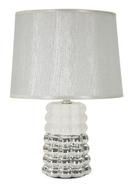 Tischlampe Lace Weiß Silber 33 cm – Tischleuchte