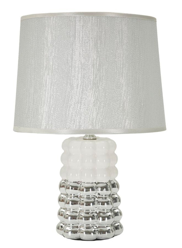 Tischlampe Lace Weiß Silber 33 cm – Tischleuchte