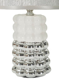 Tischlampe Lace Weiß Silber 33 cm – Tischleuchte