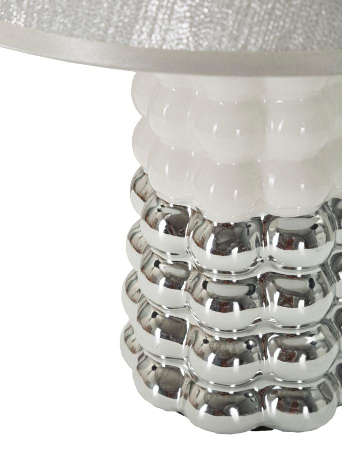Tischlampe Lace Weiß Silber 33 cm – Tischleuchte