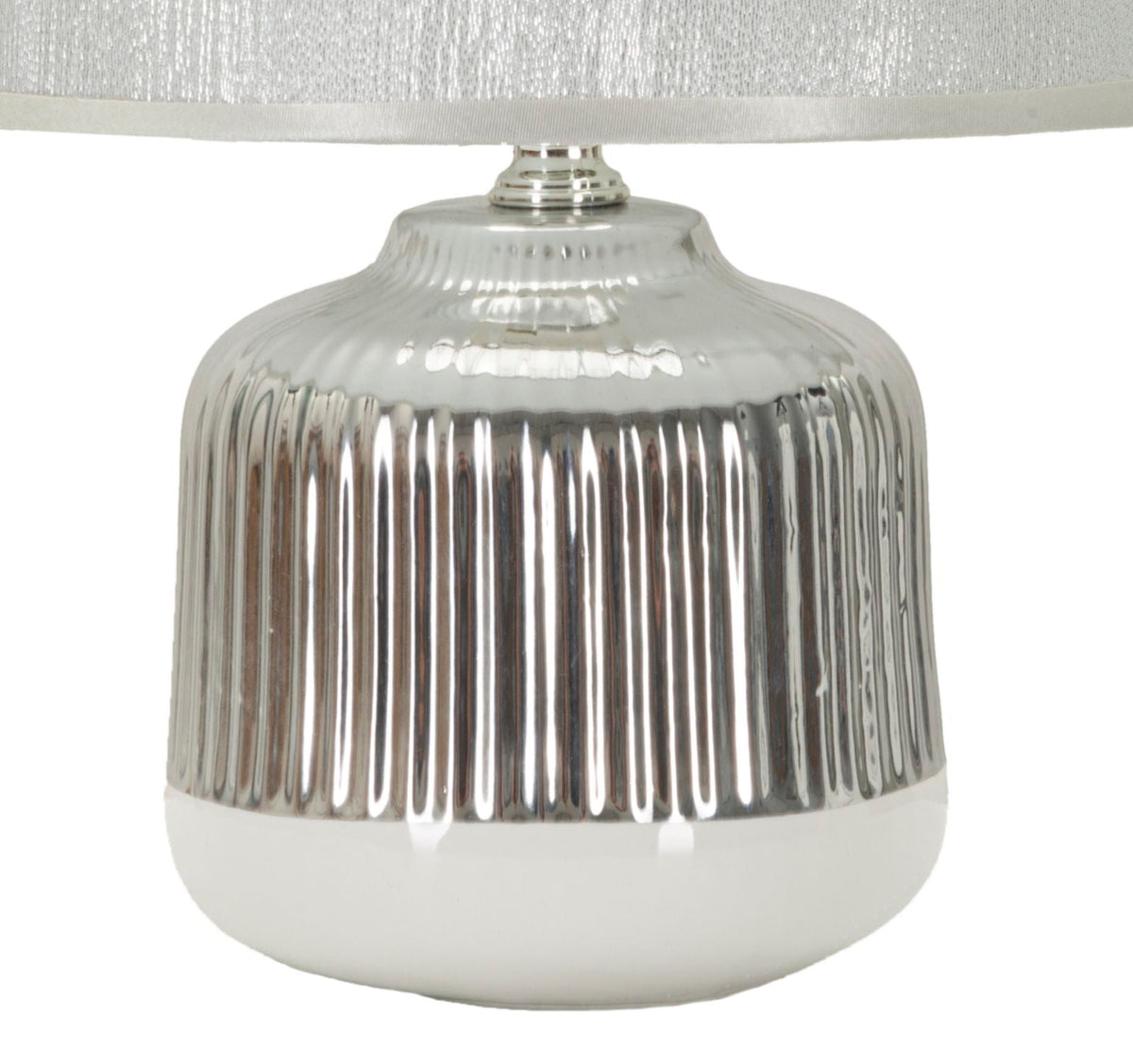 Tischlampe Lucina Weiß Silber 29 cm – Tischleuchte