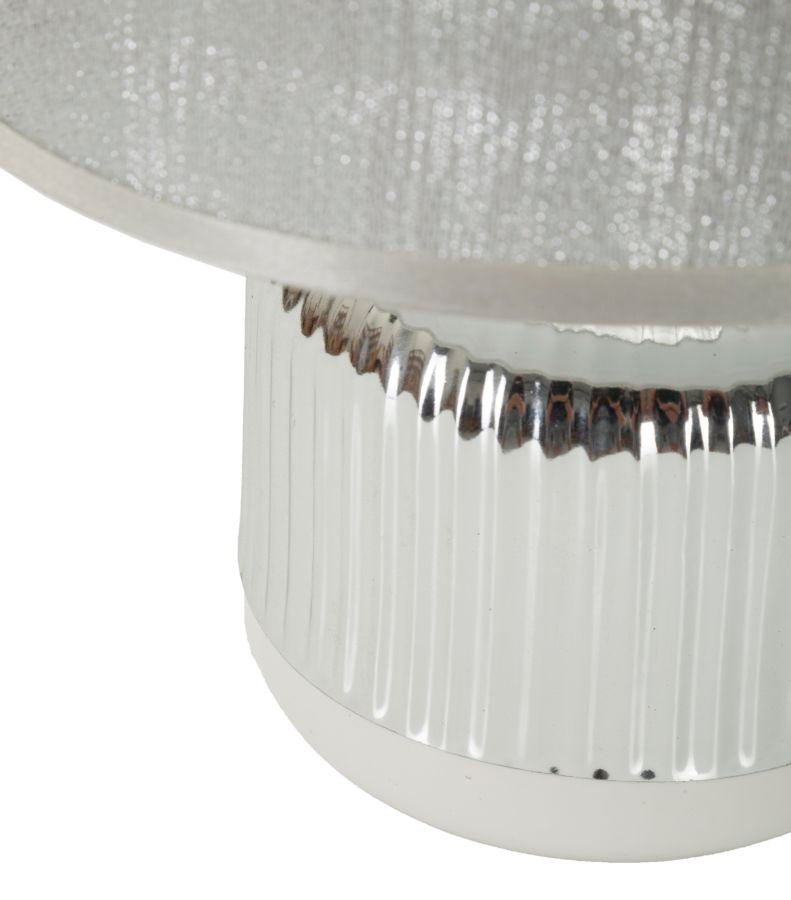 Tischlampe Lucina Weiß Silber 29 cm – Tischleuchte
