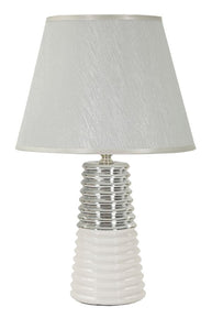 Tischlampe Candela Weiß Silber 41 cm – Tischleuchte