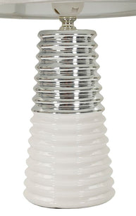 Tischlampe Candela Weiß Silber 41 cm – Tischleuchte