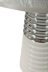 Tischlampe Candela Weiß Silber 41 cm – Tischleuchte