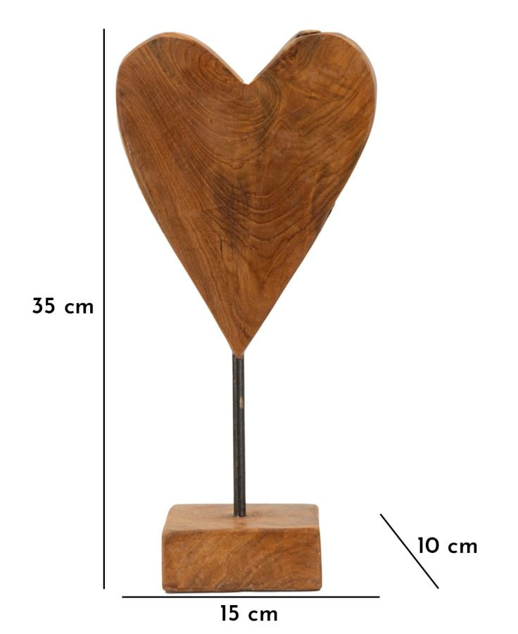Dekofigur Herz Braun 35 cm – Skulptur Deko