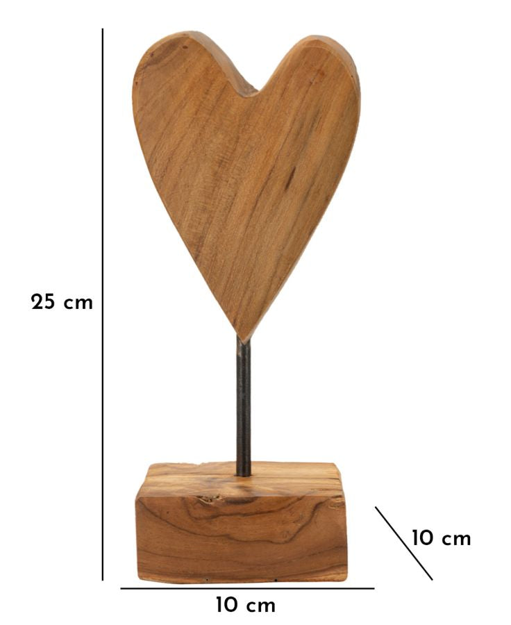 Dekofigur Herz Braun 25 cm – Skulptur Deko