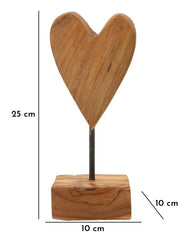 Dekofigur Herz Braun 25 cm – Skulptur Deko