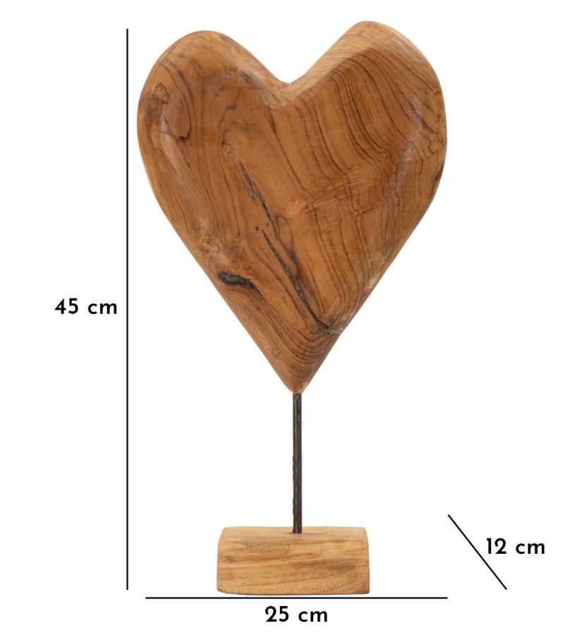 Dekofigur Herz Braun 45 cm – Skulptur Deko
