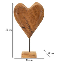 Dekofigur Herz Braun 45 cm – Skulptur Deko