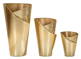 Bodenvase Flosty Gold 3er Set 75 cm