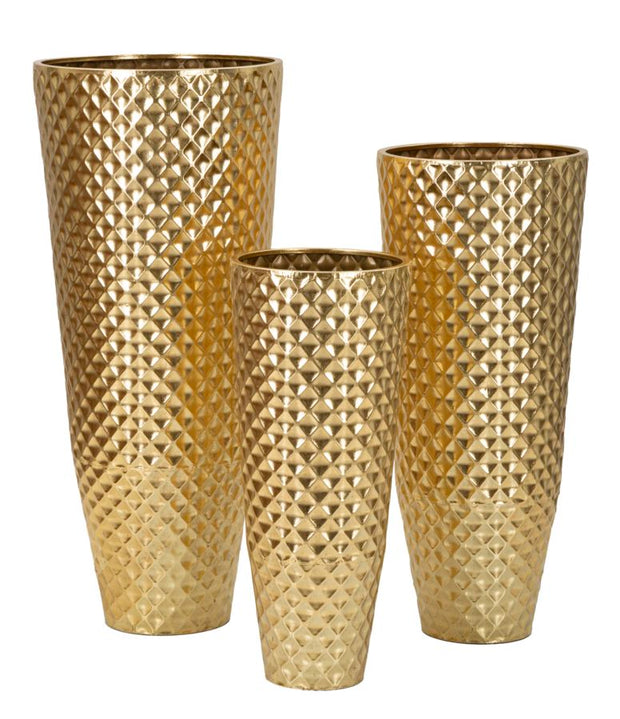 Bodenvase Glotty Gold 3er Set 110 cm