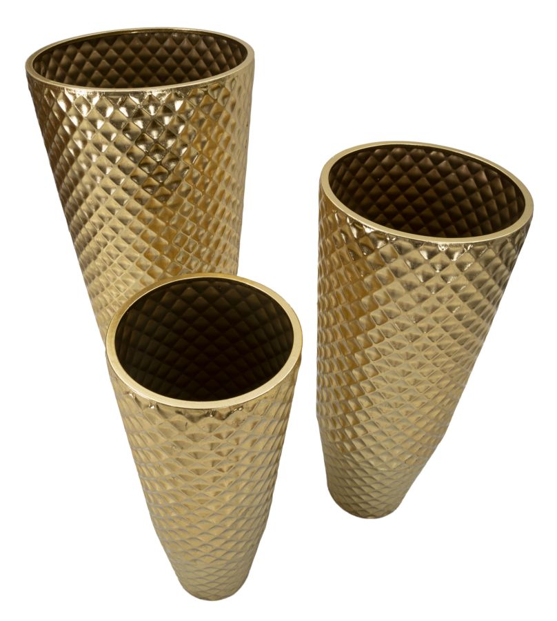 Bodenvase Glotty Gold 3er Set 110 cm