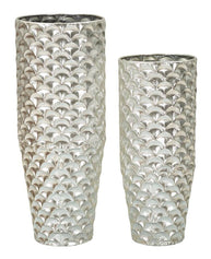 Bodenvase Silvy Silber 2er Set 92 cm