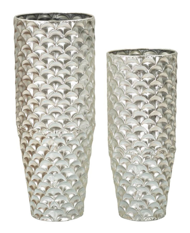 Bodenvase Silvy Silber 2er Set 92 cm