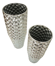 Bodenvase Silvy Silber 2er Set 92 cm