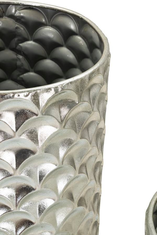 Bodenvase Silvy Silber 2er Set 92 cm