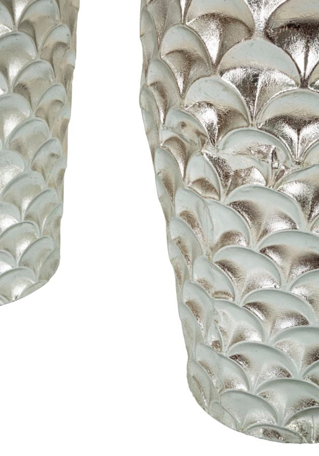 Bodenvase Silvy Silber 2er Set 92 cm