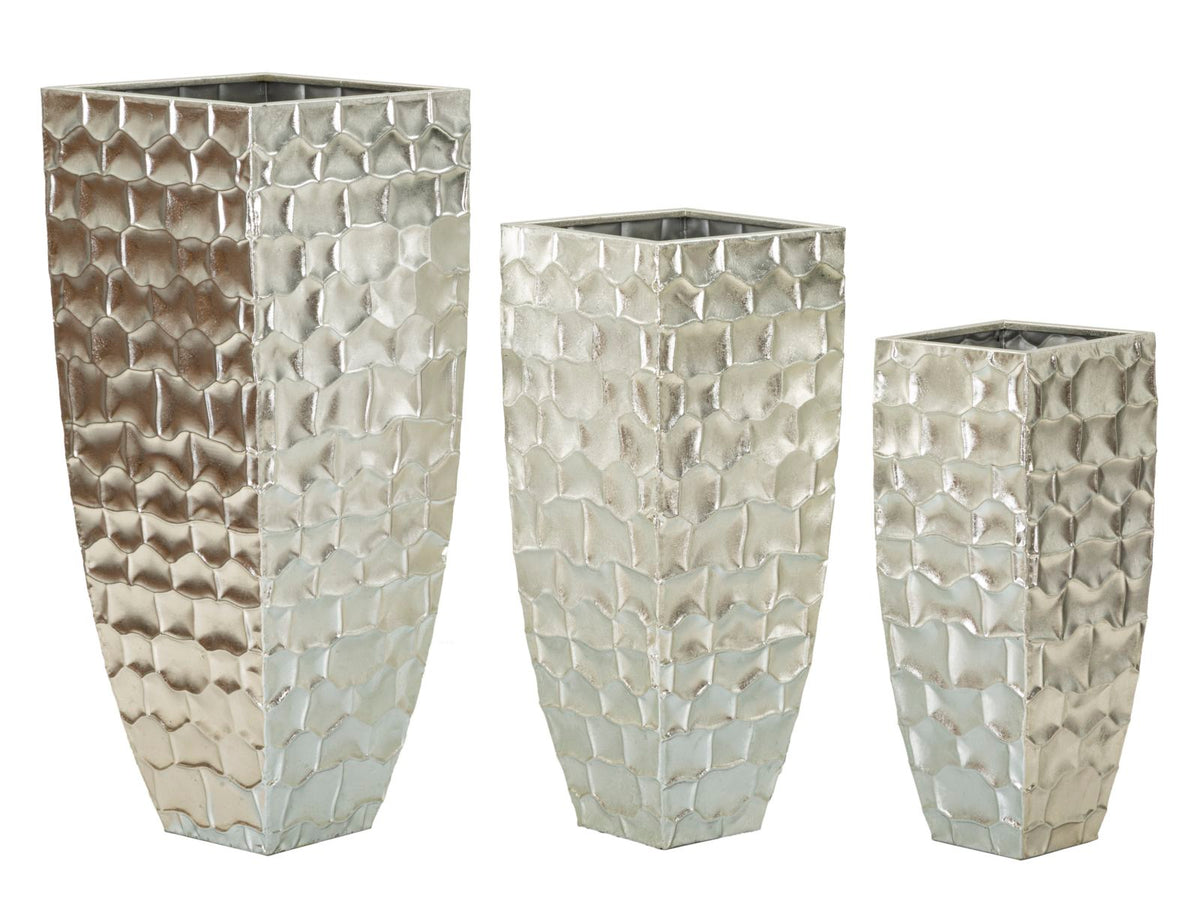 Bodenvase Argy Silber 3er Set 90,8 cm