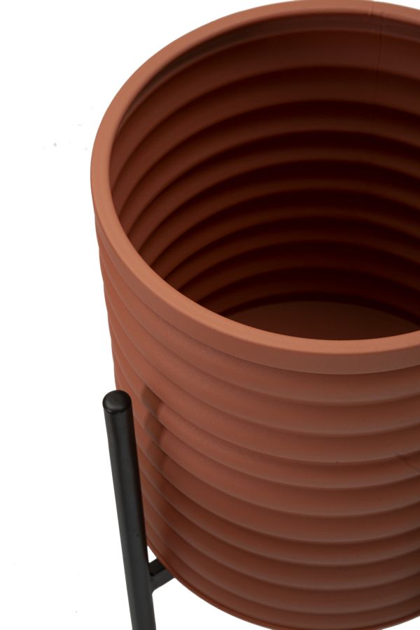 Blumenständer Mosaik Ziegelrot Schwarz 56,5 cm – Pflanzenständer