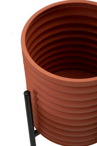 Blumenständer Mosaik Ziegelrot Schwarz 56,5 cm – Pflanzenständer