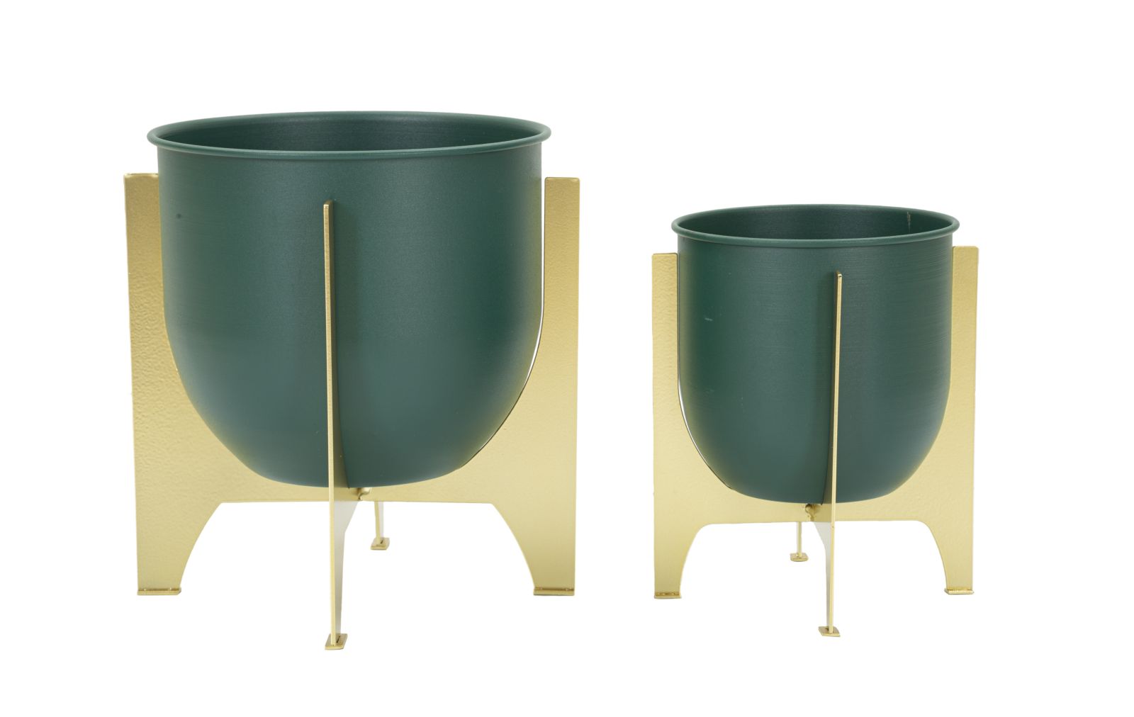 Blumenständer Grent Grün Gold 2er Set Groß – Pflanzenständer