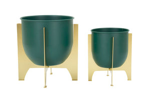 Blumenständer Grent Grün Gold 2er Set Groß – Pflanzenständer