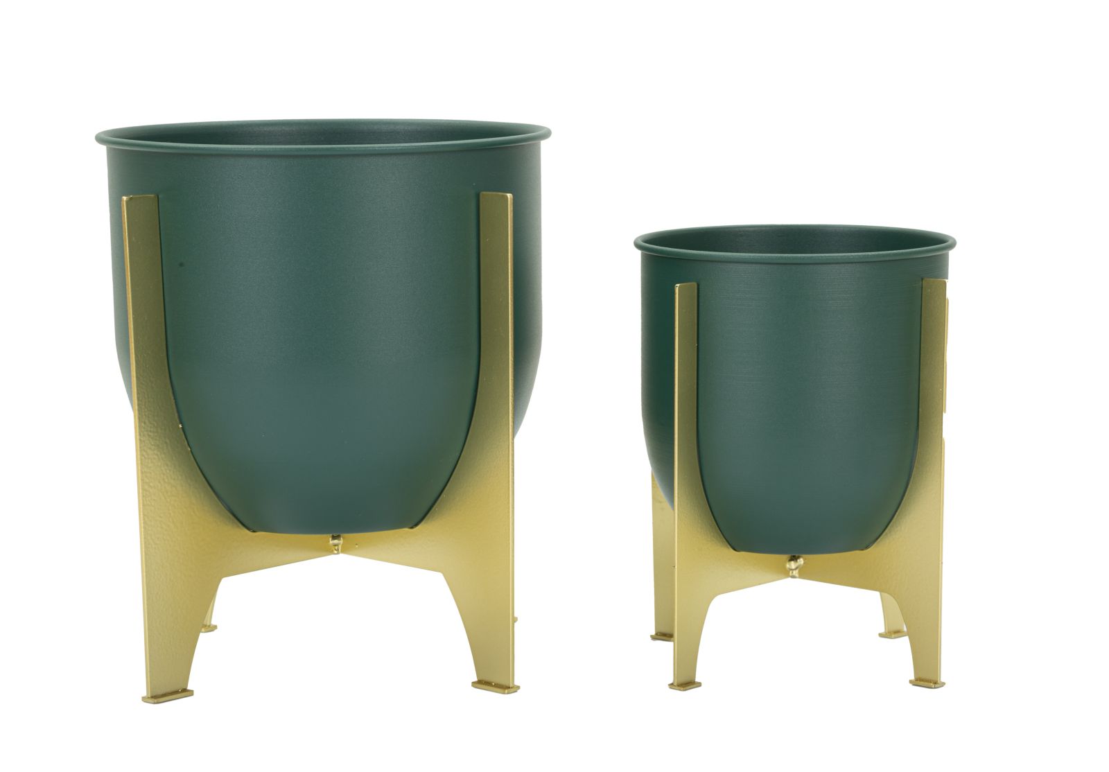 Blumenständer Grent Grün Gold 2er Set Groß – Pflanzenständer