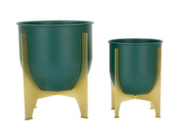 Blumenständer Grent Grün Gold 2er Set Groß – Pflanzenständer