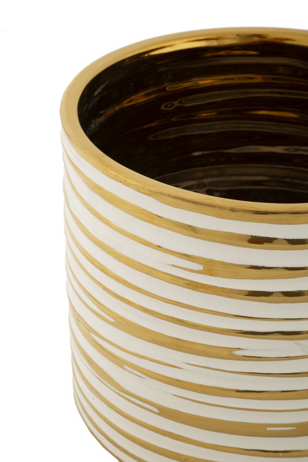 Vase Blom Weiß Gold 2er Set – Blumenvase Deko