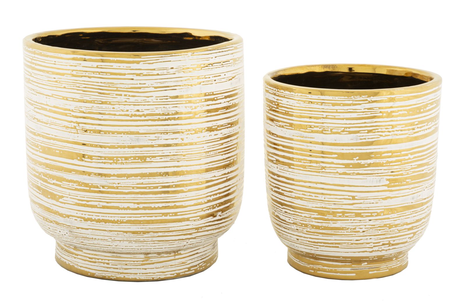 Vase Melody Weiß Gold 2er Set – Blumenvase Deko