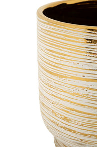 Vase Melody Weiß Gold 2er Set – Blumenvase Deko