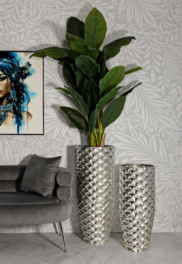 Bodenvase Silvy Silber 2er Set 92 cm