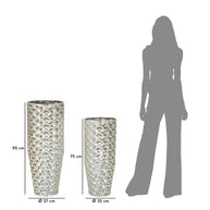 Bodenvase Silvy Silber 2er Set 92 cm