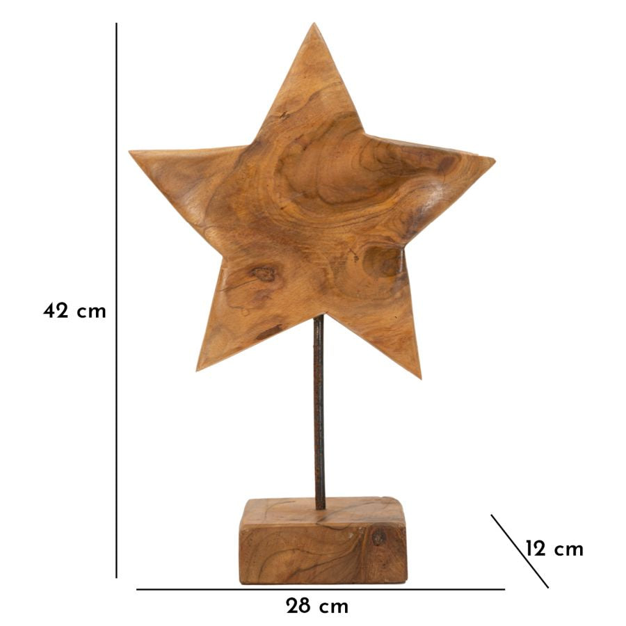 Dekofigur Stern Braun 42 cm – Skulptur Deko