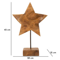 Dekofigur Stern Braun 42 cm – Skulptur Deko