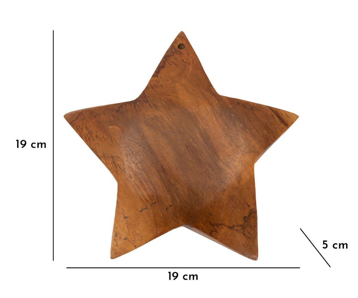 Dekofigur Stern Braun 19 cm – Skulptur Deko