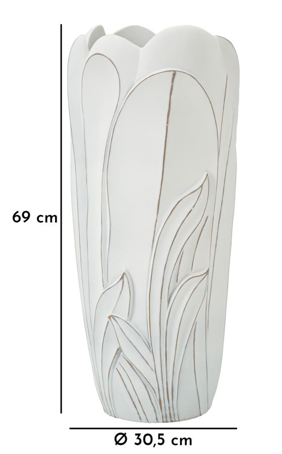 Blumenvase Gardy Weiß 69 cm