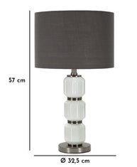 Tischlampe Bright Three Weiß Grau 57 cm – Tischleuchte