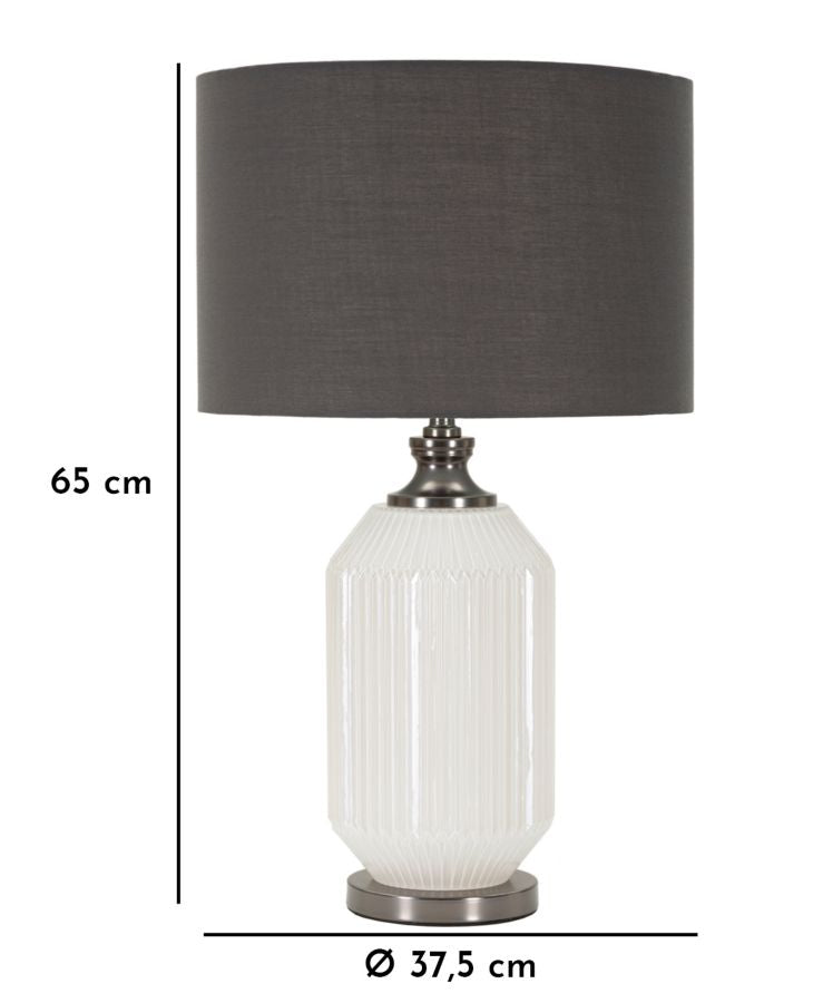 Tischlampe Brighty Weiß Grau 65 cm – Tischleuchte