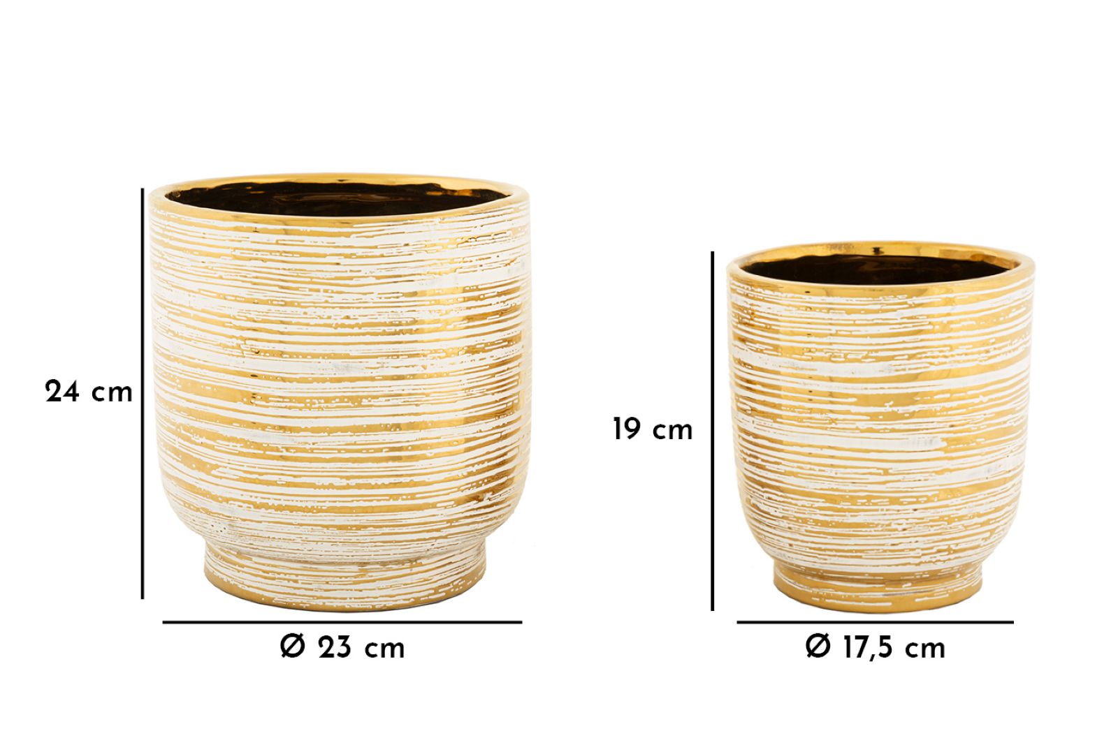Vase Melody Weiß Gold 2er Set – Blumenvase Deko