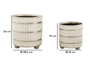 Vase Ray Weiß Silber 2er Set – Blumenvase Deko