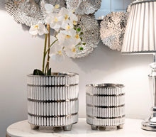 Vase Ray Weiß Silber 2er Set – Blumenvase Deko