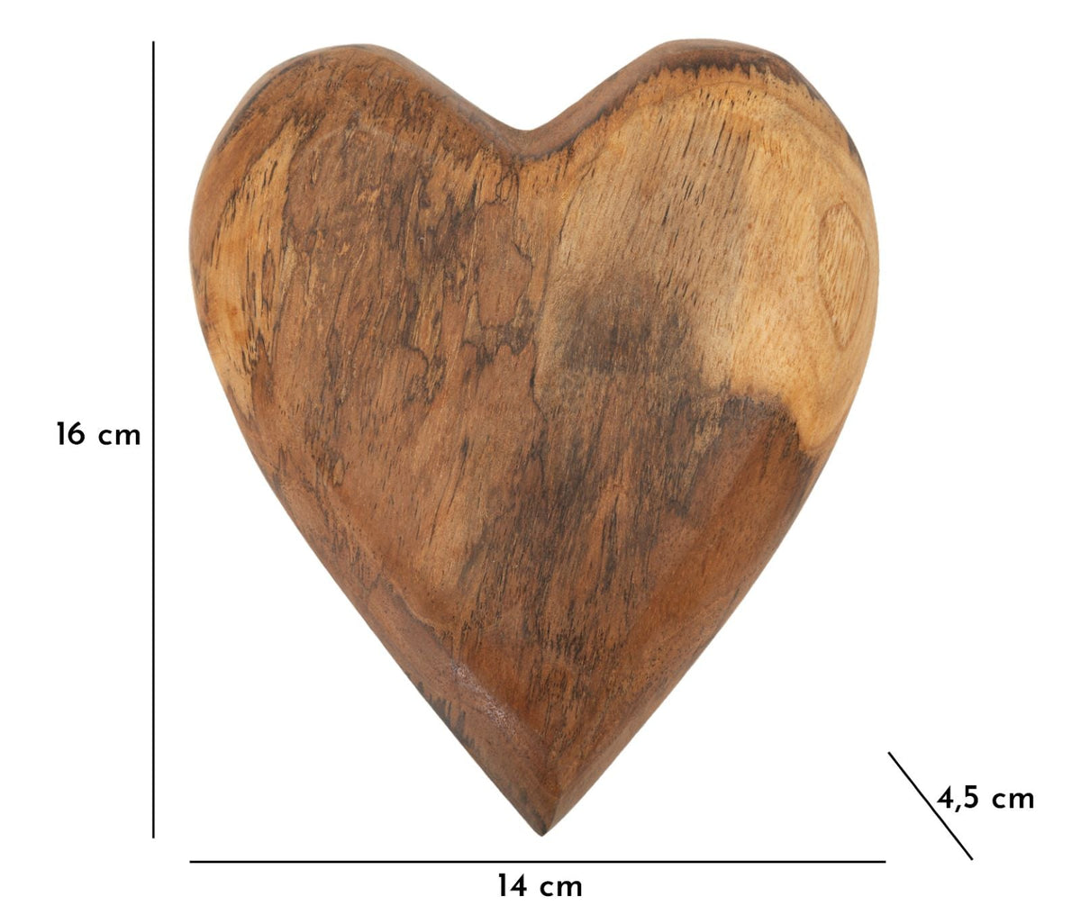 Dekofigur Herz Braun 4,5 cm – Skulptur Deko