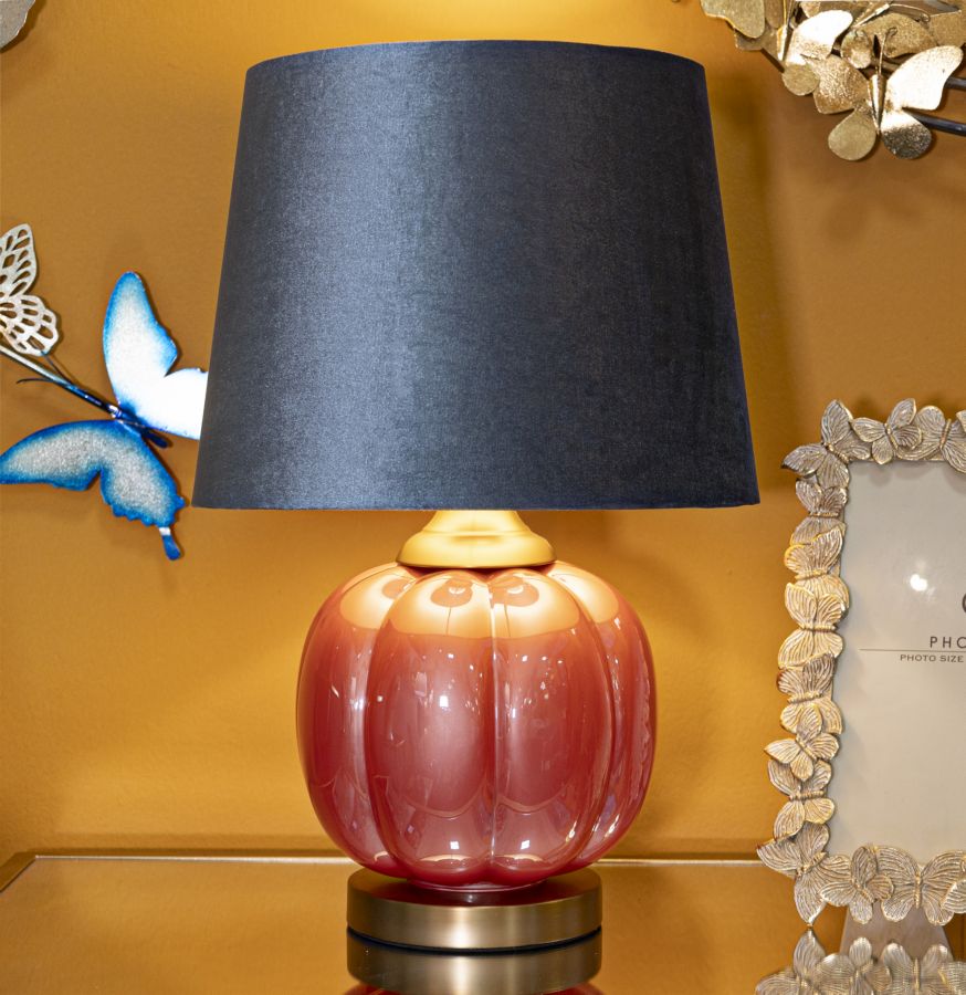 Tischlampe Kugel Rot Blau 50 cm – Tischleuchte