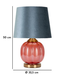 Tischlampe Kugel Rot Blau 50 cm – Tischleuchte