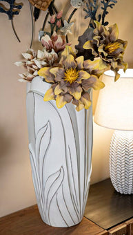 Blumenvase Gardy Weiß 69 cm