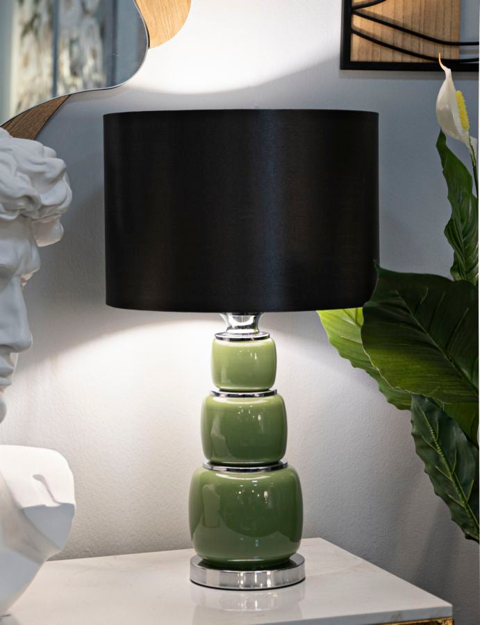 Tischlampe Eva Three Weiß Grau 57 cm – Tischleuchte